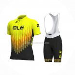 2023 Ropa Ciclismo ALE AMarillo Negro Mangas Cortas y Culotte Corto