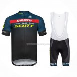 2023 Ropa Ciclismo Scott Sram Negro Mangas Cortas y Culotte Corto