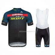 2023 Ropa Ciclismo Scott Sram Negro Mangas Cortas y Culotte Corto
