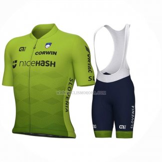 2023 Ropa Ciclismo Slovenia Verde Mangas Cortas y Culotte Corto
