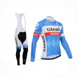 2014 Ropa Ciclismo Garmin Sharp Azul Claro Blanco Mangas Largas y Culotte Lunga