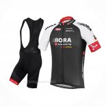 2016 Ropa Ciclismo Bora Negro Rojo Mangas Corta y Culotte Corto