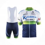 2016 Ropa Ciclismo Orica GreenEDGE Blanco Azul Mangas Corta y Culotte Corto