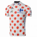 2016 Ropa Ciclismo Tour De France Blanco Rojo Mangas Corta y Culotte Corto