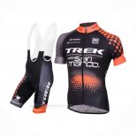 2016 Ropa Ciclismo Trek Selle San Marco Negro Naranja Mangas Corta y Culotte Corto