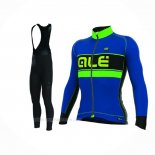 2017 Ropa Ciclismo ALE Bering Azul Verde Mangas Largas y Culotte Lunga