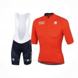 2017 Ropa Ciclismo Bahrain Merida Naranja Mangas Corta y Culotte Corto