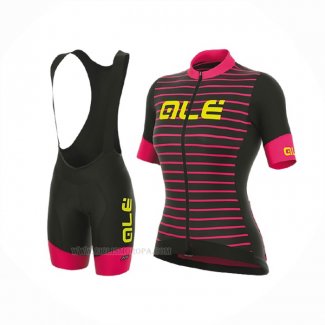 2017 Ropa Ciclismo Mujer ALE Rojo Negro Mangas Corta y Culotte Corto
