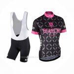 2017 Ropa Ciclismo Mujer Bianchi Rosa Mangas Corta y Culotte Corto