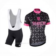 2017 Ropa Ciclismo Mujer Bianchi Rosa Mangas Corta y Culotte Corto