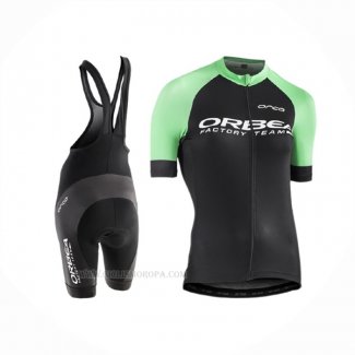 2017 Ropa Ciclismo Mujer Orbea Negro Verde Mangas Corta y Culotte Corto