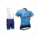 2018 Ropa Ciclismo Astana Apagado Azul Mangas Corta y Culotte Corto