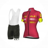 2018 Ropa Ciclismo Mujer ALE Rojo Mangas Corta y Culotte Corto