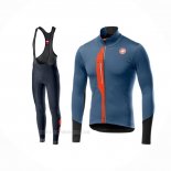 2019 Ropa Ciclismo Castelli Tras Azul Naranja Mangas Largas y Culotte Lunga
