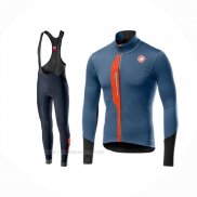2019 Ropa Ciclismo Castelli Tras Azul Naranja Mangas Largas y Culotte Lunga