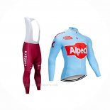 2019 Ropa Ciclismo Katusha Alpecin Azul Rojo Mangas Largas y Culotte Lunga