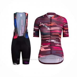 2019 Ropa Ciclismo Mujer Canyon Rojo Mangas Corta y Culotte Corto