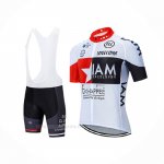 2020 Ropa Ciclismo IAM Blanco Rojo Negro Mangas Corta y Culotte Corto