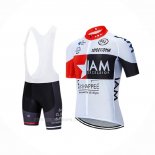 2020 Ropa Ciclismo IAM Blanco Rojo Negro Mangas Corta y Culotte Corto