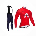 2021 Ropa Ciclismo Ineos Grenadiers Rojo Mangas Largas y Culotte Lunga