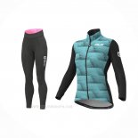2021 Ropa Ciclismo Mujer ALE Luz Verde Mangas Largas y Culotte Lunga