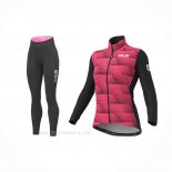 2021 Ropa Ciclismo Mujer ALE Profundo Rosa Mangas Largas y Culotte Lunga