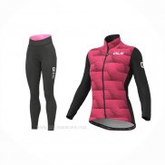 2021 Ropa Ciclismo Mujer ALE Profundo Rosa Mangas Largas y Culotte Lunga