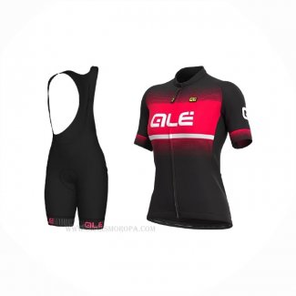 2021 Ropa Ciclismo Mujer ALE Rojo Mangas Corta y Culotte Corto