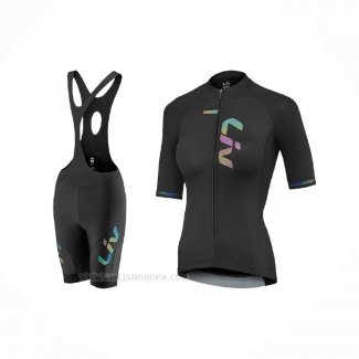 2021 Ropa Ciclismo Mujer Liv Negro Mangas Corta y Culotte Corto