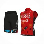 2022 Chalecos Cortavientos Bahrain Victorious Rojo Mangas Corta y Culotte Corto