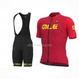 2022 Ropa Ciclismo ALE Rojo Amarillo Mangas Cortas y Culotte ioui025