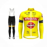 2022 Ropa Ciclismo Bingoal WB Amarillo Mangas Largas y Culotte Lunga