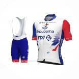 2022 Ropa Ciclismo Groupama FDJ Rojo Azul Mangas Corta y Culotte Corto