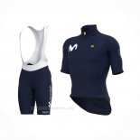 2022 Ropa Ciclismo Movistar Apagado Azul Mangas Corta y Culotte Corto