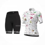 2022 Ropa Ciclismo Mujer ALE Blanco Multicolore Mangas Cortas y Culotte Corto
