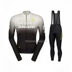 2023 Ropa Ciclismo Scott Sram Gris Negro Mangas Largas y Culotte Largo