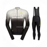 2023 Ropa Ciclismo Scott Sram Gris Negro Mangas Largas y Culotte Largo