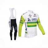 2013 Ropa Ciclismo Orica GreenEDGE Blanco Verde Mangas Largas y Culotte Lunga