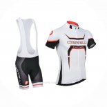 2014 Ropa Ciclismo Castelli Blanco Naranja Mangas Corta y Culotte Corto