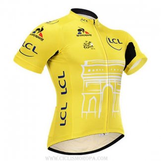2015 Ropa Ciclismo Tour De France Amarillo Mangas Corta y Culotte Corto