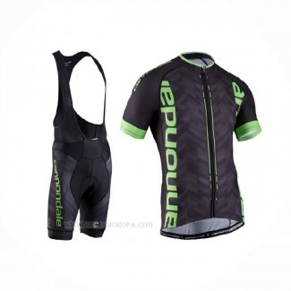 2016 Ropa Ciclismo Cannondale Verde Negro Mangas Corta y Culotte Corto
