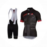 2016 Ropa Ciclismo Castelli Rojo Negro Mangas Corta y Culotte Corto