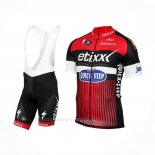 2016 Ropa Ciclismo Etixx Quick Step Rojo Negro Mangas Corta y Culotte Corto
