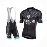 2017 Ropa Ciclismo Bianchi Milano Azur Negro Mangas Corta y Culotte Corto