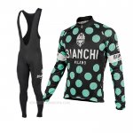 2017 Ropa Ciclismo Bianchi Milano Ml Negro Verde Mangas Largas y Culotte Lunga