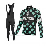 2017 Ropa Ciclismo Bianchi Milano Ml Negro Verde Mangas Largas y Culotte Lunga