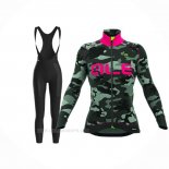 2017 Ropa Ciclismo Mujer ALE Camo Negro Mangas Largas y Culotte Lunga