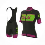 2017 Ropa Ciclismo Mujer ALE Negro Rosa Mangas Corta y Culotte Corto(1)