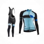 2017 Ropa Ciclismo Mujer Orbea Negro Azul Mangas Largas y Culotte Lunga