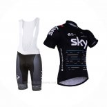 2017 Ropa Ciclismo Sky Negro Mangas Corta y Culotte Corto
